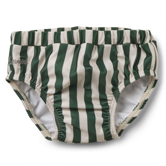 Slip de bain bébé Frej - Stripe Garden green/sandy