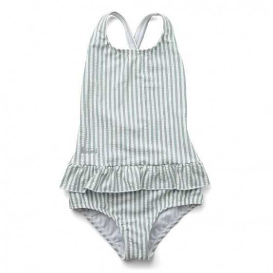 Maillot de bain Amara - Y/D stripe: Sea blue/white