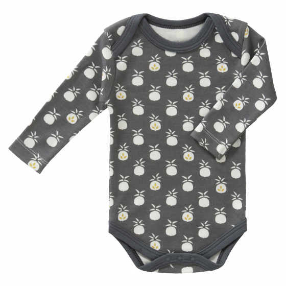 body manches longues 'Pineapple anthracite' en coton bio