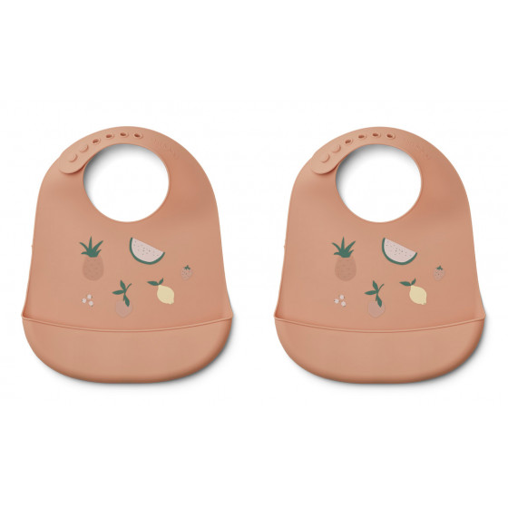 Bavoirs en silicone Tilda - 2 Pack - Fruit pale tuscany