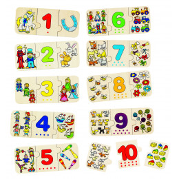 Puzzle + mémo "compter et ranger" - à partir de 3 ans