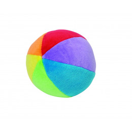 Ballon en velours avec hochet en coton coloré - à partir de 3 mois