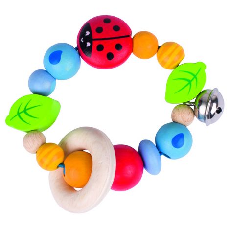 Hochet en bois "coccinelle" avec élastique - à partir de 3 mois Hochet en bois "coccinelle" avec élastique - à partir de 3 mois
