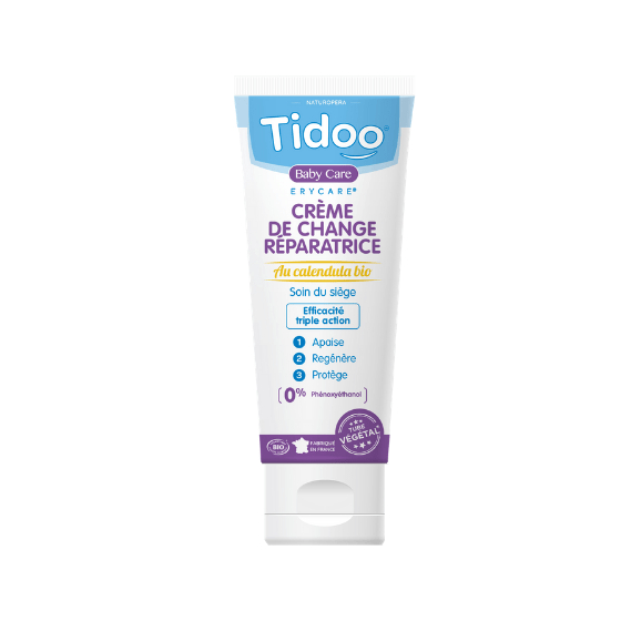 Tube de crème réparatrice pour le change au calendula de la marque Tidoo