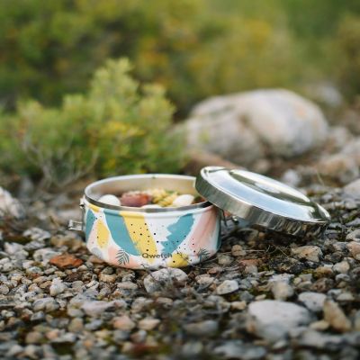 boite à repas ronde avec motif pastel