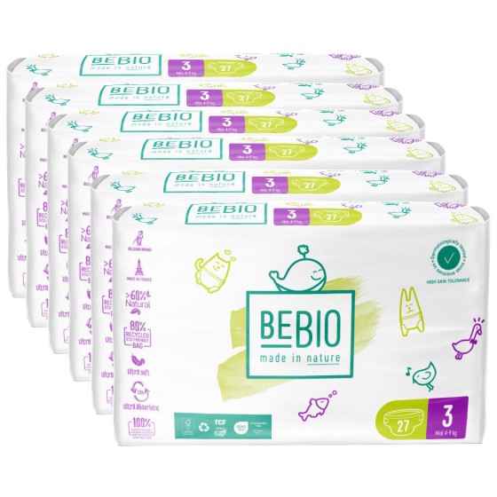 163 Ecologische luiers Mt3 - Midi 4-9kg - 6X27 luiers 163 Ecologische luiers Mt3 - Midi 4-9kg - 6X27 luiers