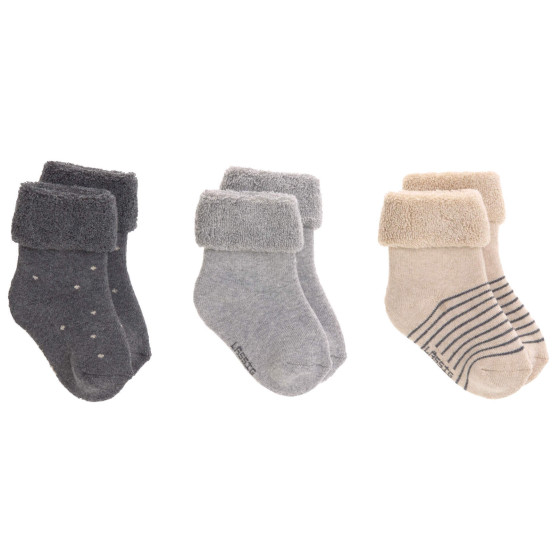 Leuke set van 3 paar babysokjes - Grijs Leuke set van 3 paar babysokjes - Grijs
