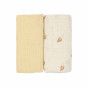 Set van 2 mousseline luiers L - 80x80 cm - Curry