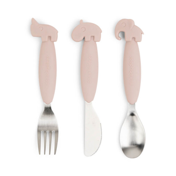 Easy-grip bestek Deer friends - Powder Easy-grip bestek Deer friends - Powder