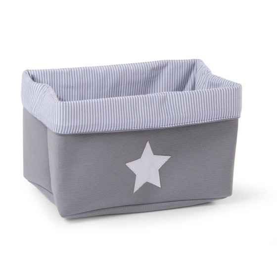 Childhome - Canvas Mand - 32x20x20 cm - Grey Stripes Childhome - Canvas Mand - 32x20x20 cm - Grey Stripes