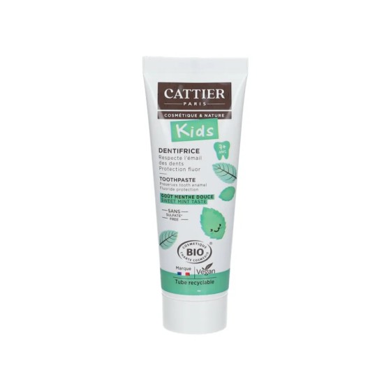 Bio kindertandpasta 7 jaar en meer - 50 ml - Zachte munt Bio kindertandpasta 7 jaar en meer - 50 ml - Zachte munt