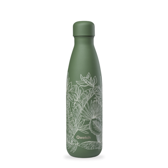 Isolerende RVS Fles Evergreen Jungle 500ml - Qwetch