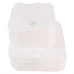 All in One Set Wasbare Billendoekjes Katoen Terry Wit - Rozen & Tea Tree