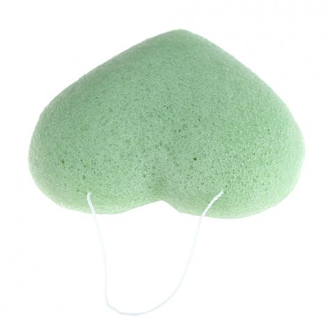 Konjac spons "hartje" - Groene klei / gemengde huid