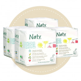 4 x Maandverbanden 100% ecologisch Regular- 15 stuks