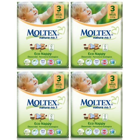 4x Eco luiers - Midi (4-9 kg) - 136 stuks 4x Eco luiers - Midi (4-9 kg) - 136 stuks