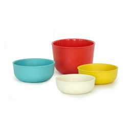 Maatbeker set - Bamboe - Lagoon/Lemon/Persimmon/White