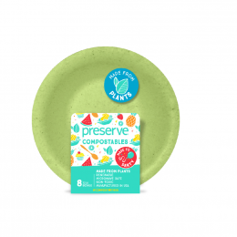 Assiette végétale compostable - 10 cm de diamètre - Lot de 8 - Verte
