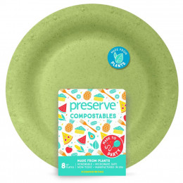 Assiette végétale compostable - 10 cm de diamètre - Lot de 8 - Verte