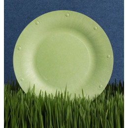 Assiette végétale compostable - 10 cm de diamètre - Lot de 8 - Verte