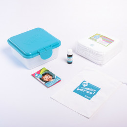Minidoekjes set - Zero twist katoen - wit - lavendel/kamille