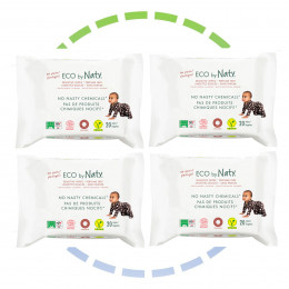 4 x Zachte babydoekjes - Parfumvrij 100% ecologisch - 20 stuks