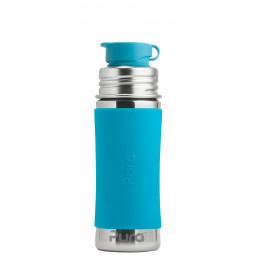 Lange siliconen hoes voor evolutieve RVS drinkfles Pura - Turqoise