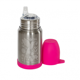 Gourde Sippy Inox - gravure Colibri rose - 350 ml