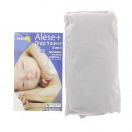 Mastrasbeschermer + Hoeslaken 2 in 1 voor babybed 70x140 cm