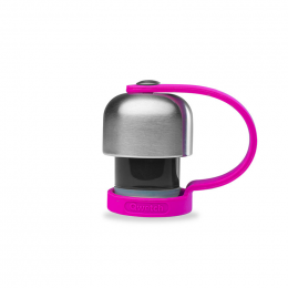 Bouchon avec attache silicone pour gourde Qwetch inox isotherme 260 et 500 ml - Magenta