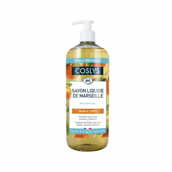 Marseillezeep met olijfolie BIO - parfum mandarijn - 1 liter