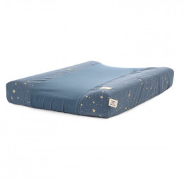Hoes voor verschoningskussen Calma - Gold stella & Night blue