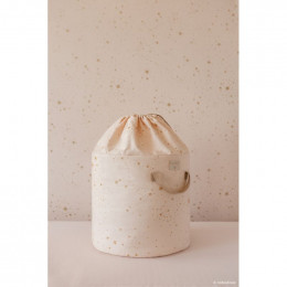 Speelgoedzak Bamboo - Gold stella & Dream pink - small