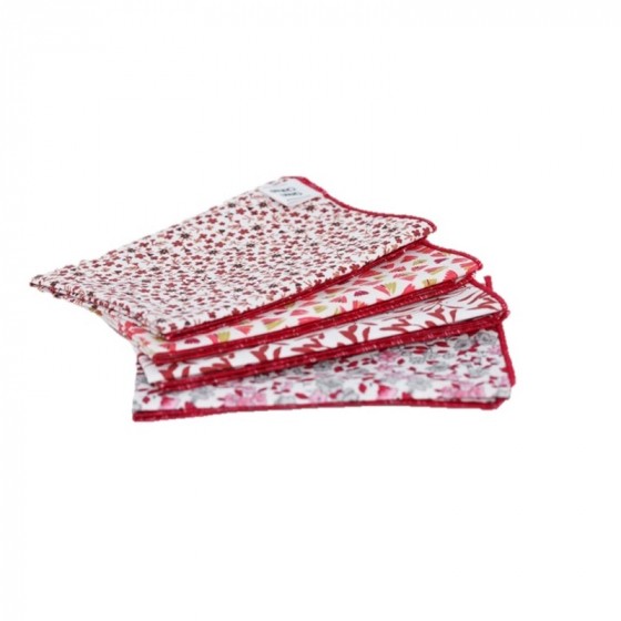 4 mouchoirs en coton - M - 25 x 25 cm 4 mouchoirs en coton - M - 25 x 25 cm