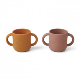 Set van 2 Gene siliconen bekers Cat dark rose