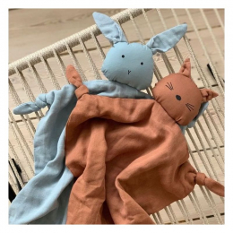 Agnete knuffeldoekje Rabbit - sea blue