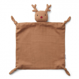 Agnete knuffeldoekje - Reindeer tuscany rose