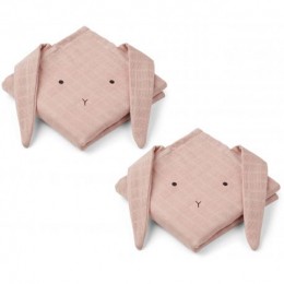 Set van 2 Hannah tetradoeken Rabbit rose - 70 x 70 cm