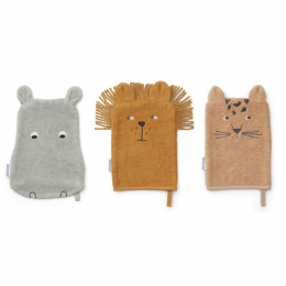 Set van 3 Sylvester washandjes - Safari mix