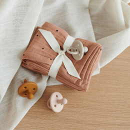 Set van 2 Lewis tetradoeken - Classic dot tuscany rose