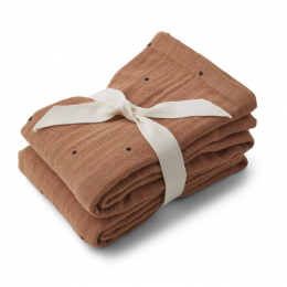 Set van 2 Lewis tetradoeken - Classic dot tuscany rose