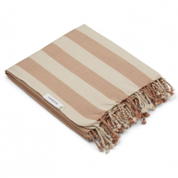 Mona strandhanddoek - Y&D stripe: Tuscany rose&sandy