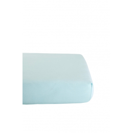 Drap Housse en Coton Bio pour lit bébé - 60x120 cm - Bleu ciel