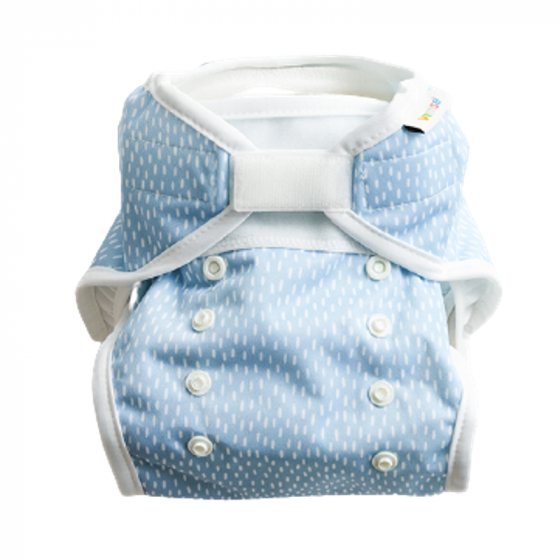 Couche lavable TE1 en coton BIO- Gouttes Bleu