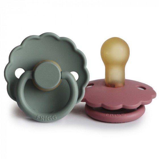 Set van 2 latex tutjes Daisy - Dusty rose/lily pad Set van 2 latex tutjes Daisy - Dusty rose/lily pad