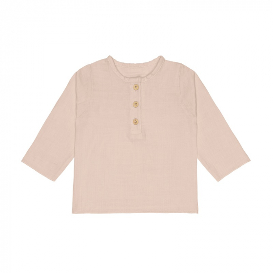 Mousseline T-shirt lange mouwen - organisch katoen - powder pink