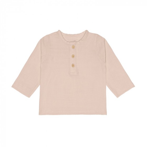 Mousseline T-shirt lange mouwen - organisch katoen - powder pink