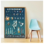 Educatieve poster met herpositioneerbare stickers - Astronomy