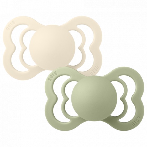 Set van 2 BIBS Supreme tutjes - Ivory & Sage Set van 2 BIBS Supreme tutjes - Ivory & Sage