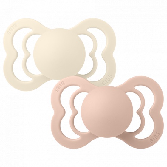 Set van 2 BIBS Supreme tutjes - Ivory & Blush Set van 2 BIBS Supreme tutjes - Ivory & Blush
